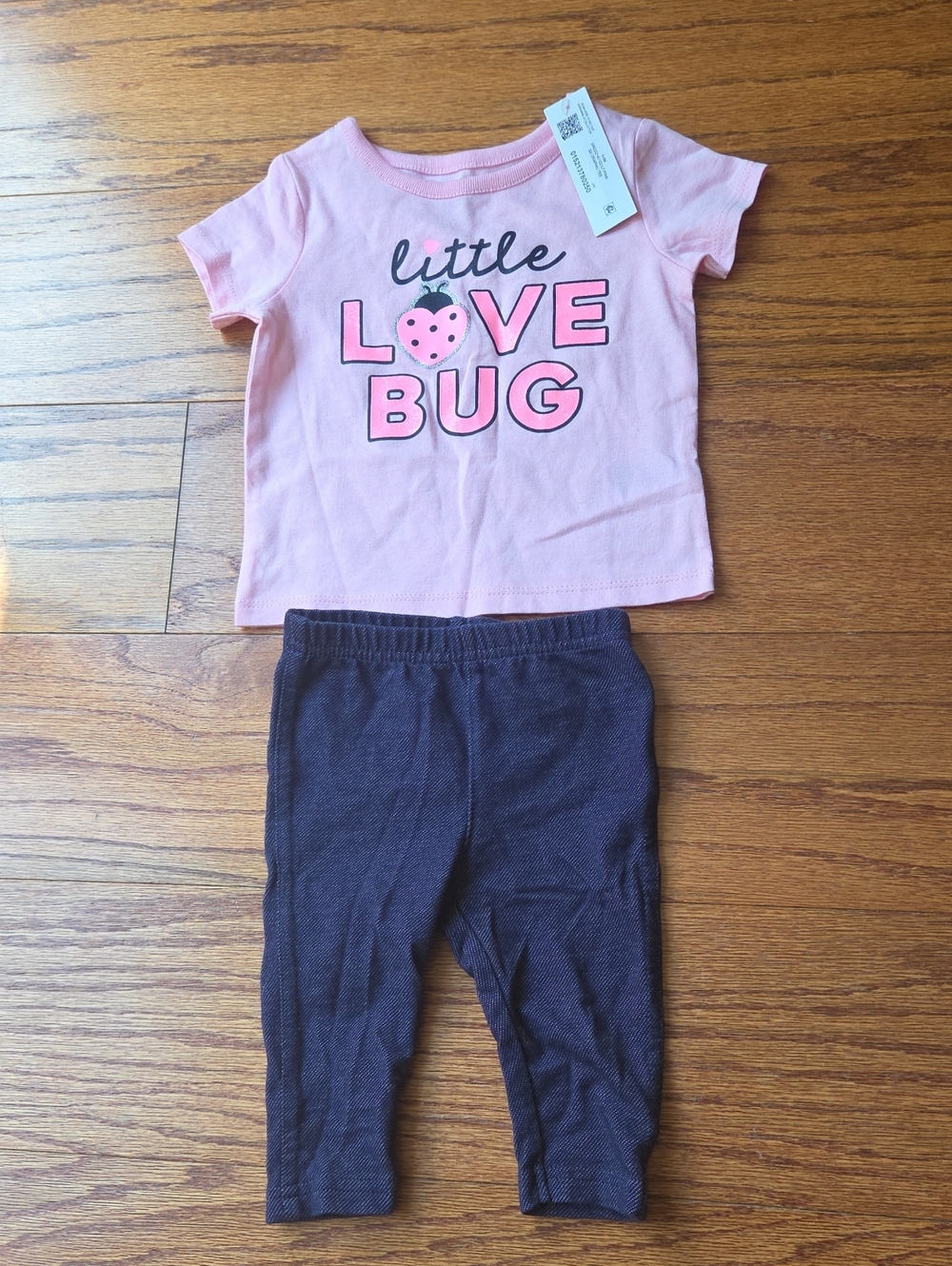 Carter's Pink 'Little Love Bug' Tee and Navy Leggings Set